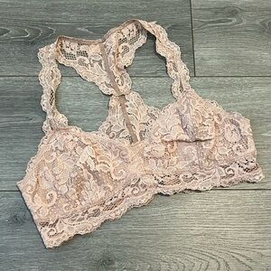Express One Eleven Nude Tan Beige Lace Bralette
